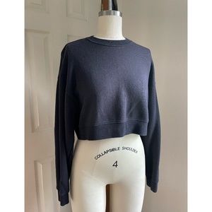 Aritzia Wilfred Free Black Cropped L/S Sweatshirt Top Women’s Small